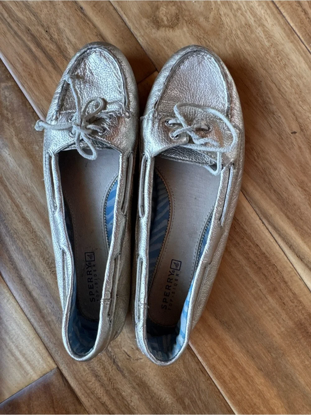 Sperry Metallic Gold Leather Boat Shoes